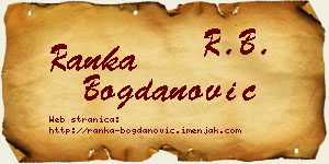 Ranka Bogdanović vizit kartica